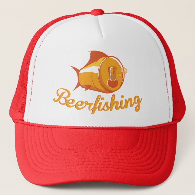 Beer and Fishing Trucker Hat (Front)