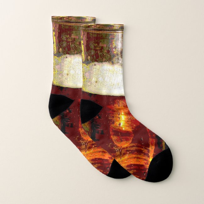 Beer and Foam Abstract Socks