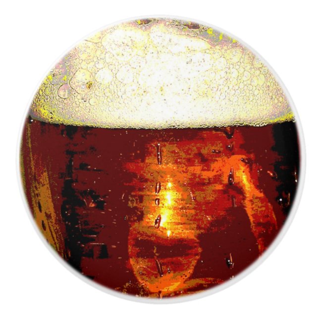 Beer and Foam Ceramic Knob (Front)