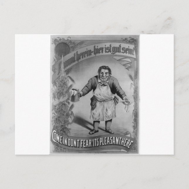 Beer and Food 1887 Postcard (Front)