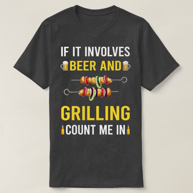 Beer And Grilling T-Shirt (Design Front)