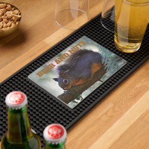 Beer and Nuts Cute Douglas Squirrel Wildlife Photo Bar Mat