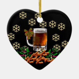 Beer and Peanuts Ceramic Ornament