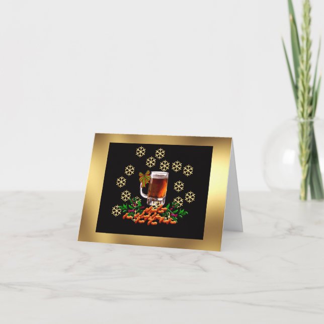 Beer and Peanuts Holiday Card (Front)