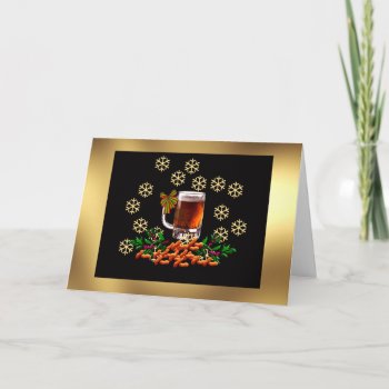 Beer And Peanuts Holiday Card by Crazy_Card_Lady at Zazzle
