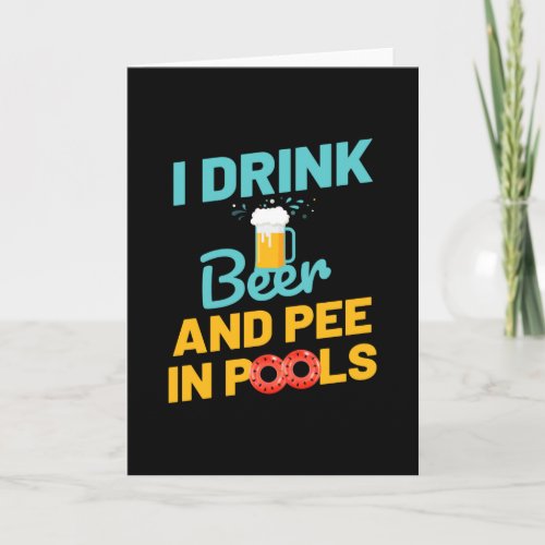 Beer And Pee In Pools Swimming Pool Swim Card