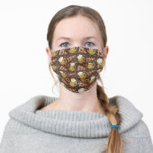 Beer and Pizza Brown Adult Cloth Face Mask (Worn)