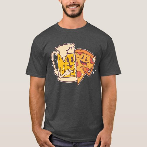 Beer and Pizza Cute Funny Best Friends Pizza  T_Shirt