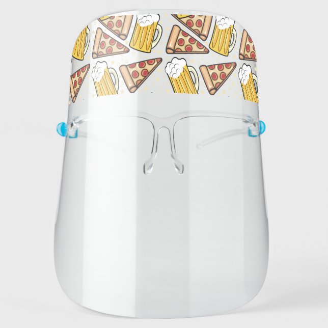 Beer and Pizza Face Shield (Front)