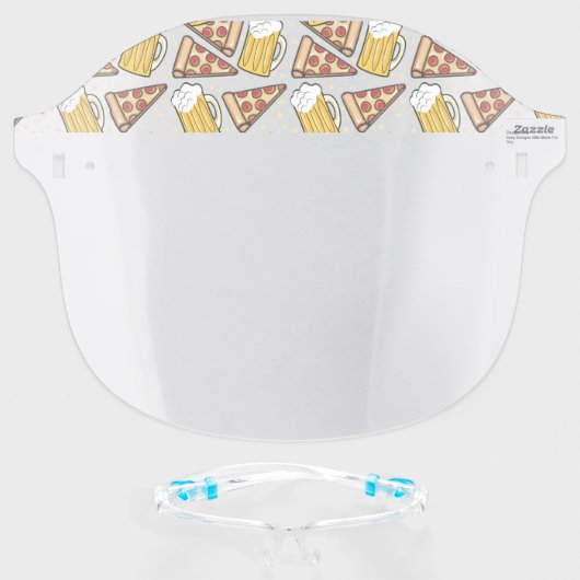 Beer and Pizza Face Shield (Front w/Glasses)