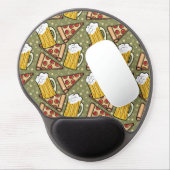 Beer and Pizza Graphic Gel Mouse Pad (Left Side)