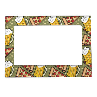 Beer and Pizza Graphic Magnetic Frame