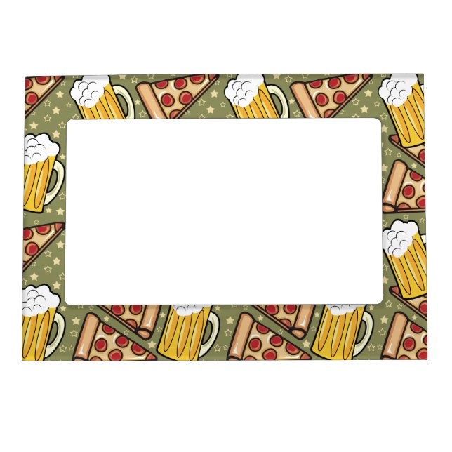 Beer and Pizza Graphic Magnetic Frame (Front)