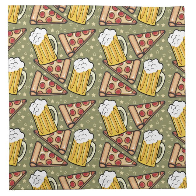Beer and Pizza Graphic Napkin (Front)