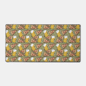Beer and Pizza Graphic Pattern Desk Mat (Front)