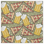Beer and Pizza Graphic Pattern Fabric