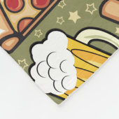 Beer and Pizza Graphic Pattern Fleece Blanket (Corner)