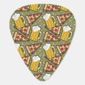 Beer and Pizza Graphic Pattern Guitar Pick (Back)