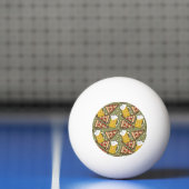 Beer and Pizza Graphic Pattern Ping Pong Ball (Net)