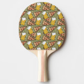 Beer and Pizza Graphic Pattern Ping-Pong Paddle (Front)