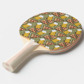 Beer and Pizza Graphic Pattern Ping-Pong Paddle (Front Angle)