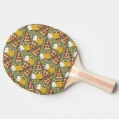 Beer and Pizza Graphic Pattern Ping-Pong Paddle (Side)