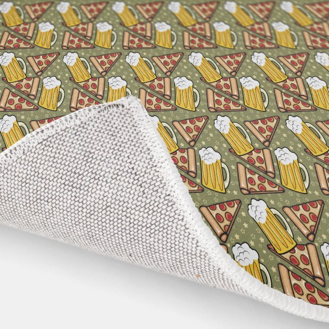 Beer and Pizza Graphic Pattern Rug (Indoor)