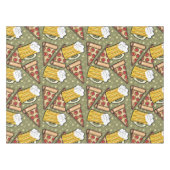 Beer and Pizza Graphic Pattern Tablecloth (Front (Horizontal))