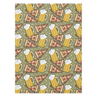 Beer and Pizza Graphic Pattern Tablecloth