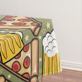 Beer and Pizza Graphic Pattern Tablecloth (In Situ)