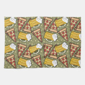Beer and Pizza Graphic Pattern Vertical Towel (Horizontal)