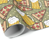 Beer and Pizza Graphic Pattern Wrapping Paper (Roll Corner)