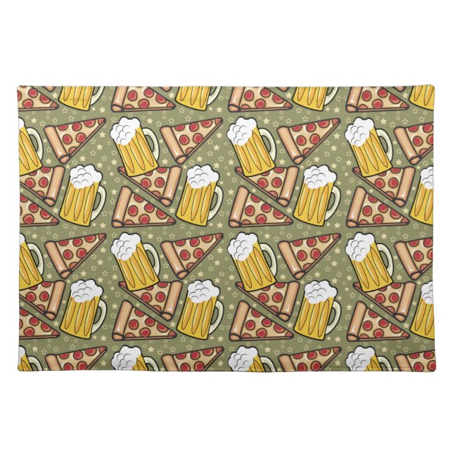 Beer and Pizza Graphic Placemat (Front)