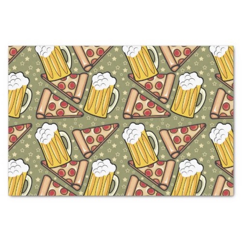Beer and Pizza Graphic Tissue Paper