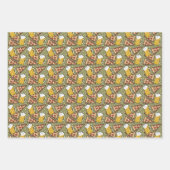 Beer and Pizza Graphic Wrapping Paper Sheets (Front 3)