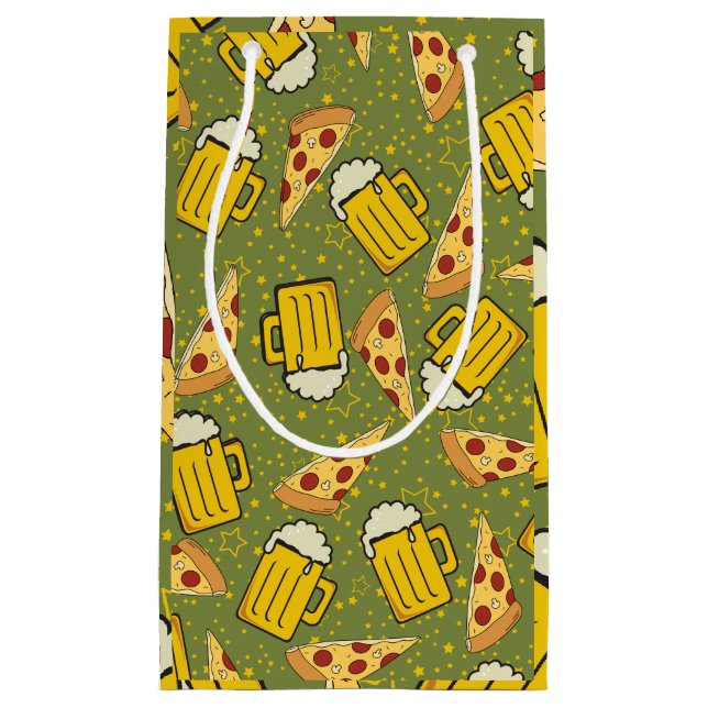 Beer and Pizza Lovers  Small Gift Bag (Front)