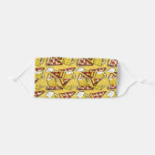 Beer and Pizza Mustard Yellow Adult Cloth Face Mask (Front, Folded)