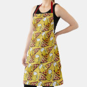 Beer and Pizza Mustard Yellow Apron (Insitu)