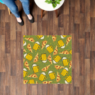 Beer and Pizza Pattern Floor Decals