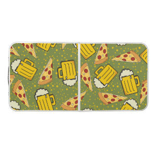 Beer and Pizza Pattern Pong Table
