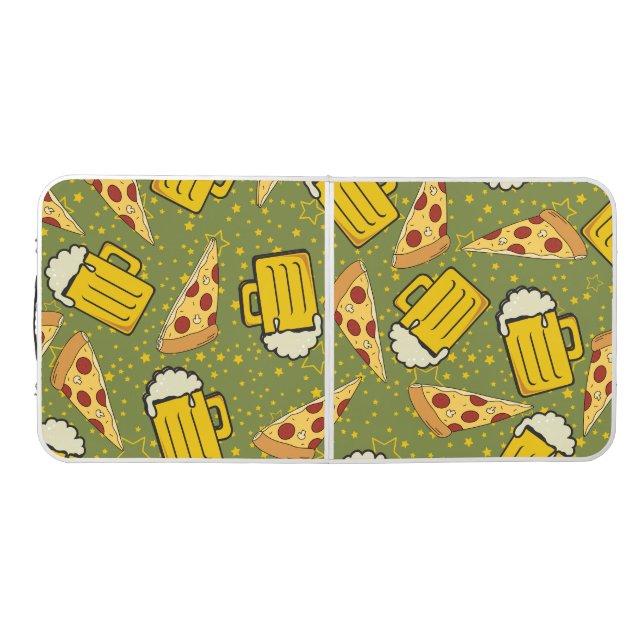 Beer and Pizza Pattern Pong Table (Top)