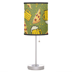 Beer and Pizza Pattern Table Lamp