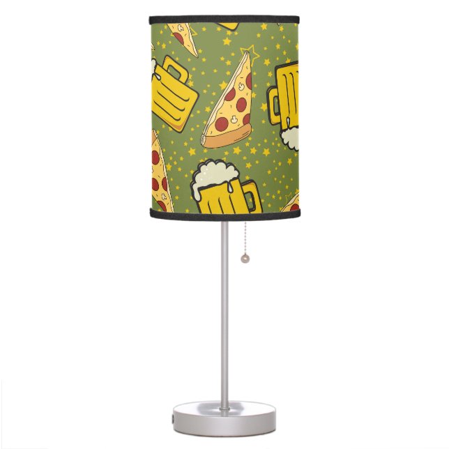 Beer and Pizza Pattern Table Lamp (Left)