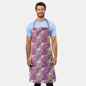 Beer and Pizza Purple Apron (Worn)