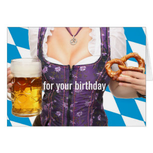 Beer and Pretzels Birthday Card