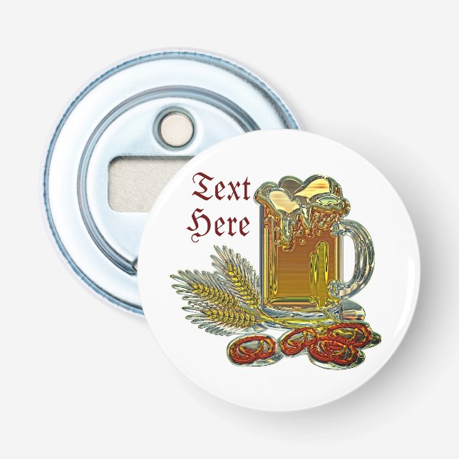 Beer and pretzels oktoberfest pub bar bottle opener (Front)