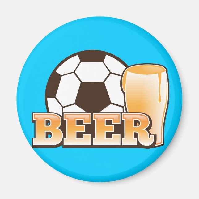 BEER and soccer football Magnet (Front)