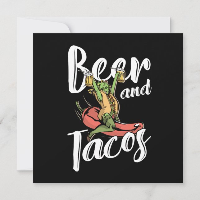 Beer And Tacos Mexican Mexico Chili Nachos Gift Invitation (Front)