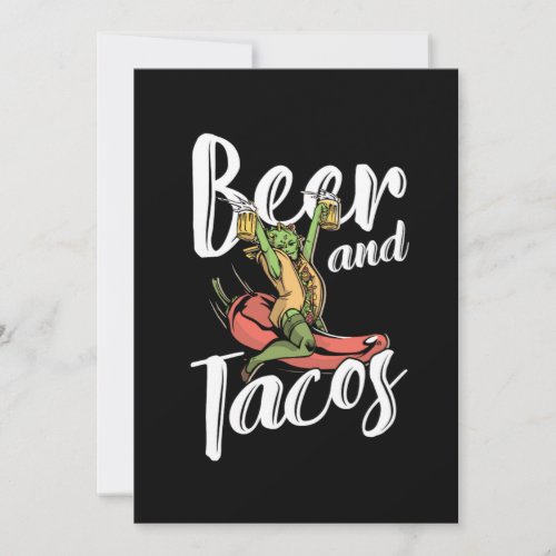 Beer And Tacos Mexican Mexico Chili Nachos Gift Invitation