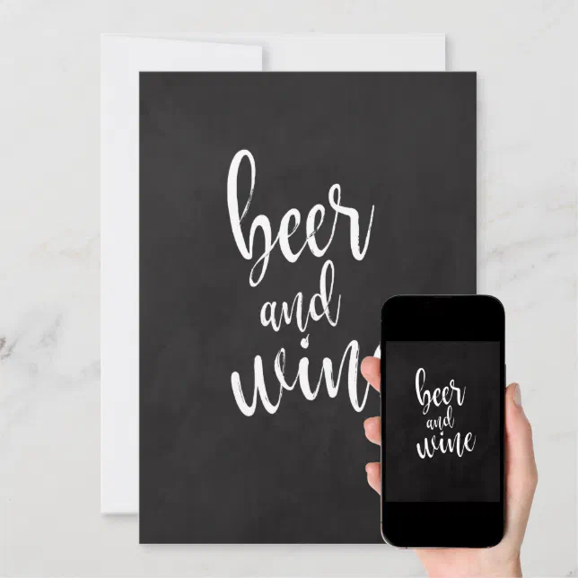 Beer and Wine Affordable Chalkboard Wedding Sign Invitation Zazzle
